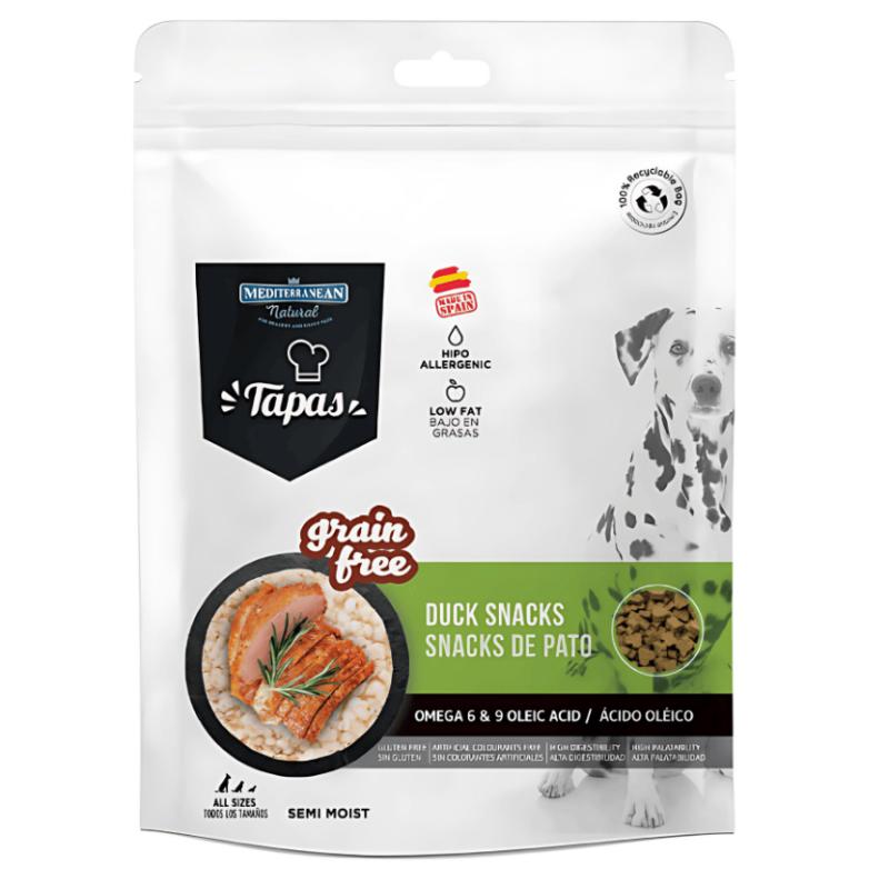 Mediterranean Natural Tapas Grain Free Pato con Omega 3 y 6 - 150 gr | Snack Saludable