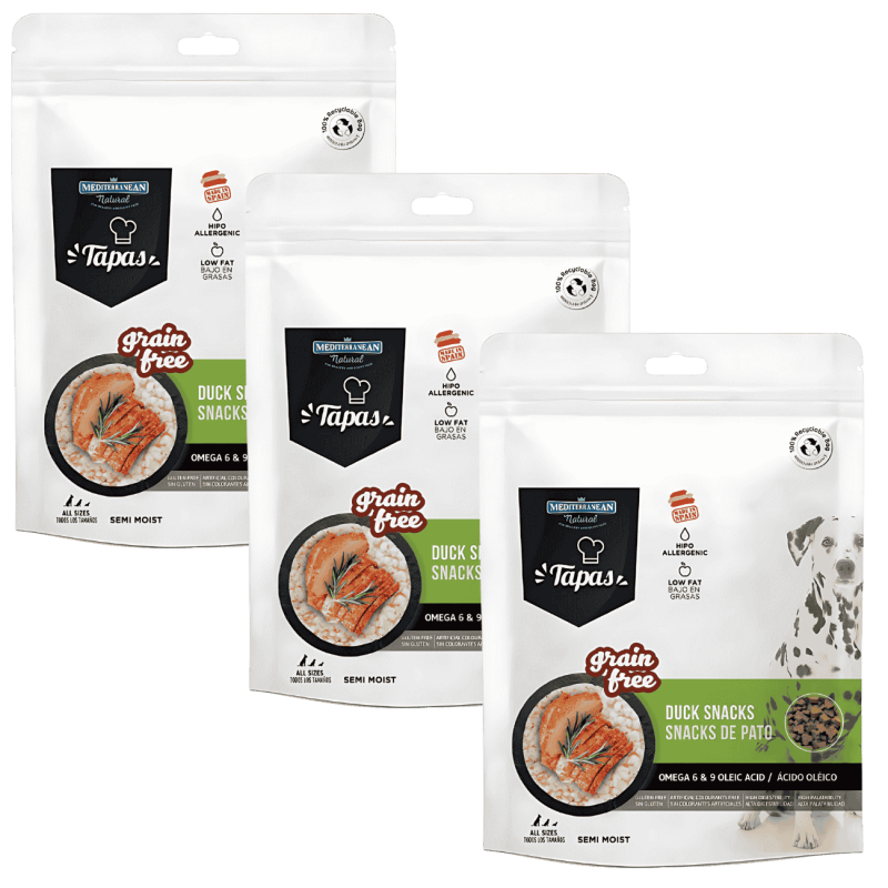 Mediterranean Natural Tapas Grain Free Pato con Omega 3 y 6 - 150 gr | Snack Saludable