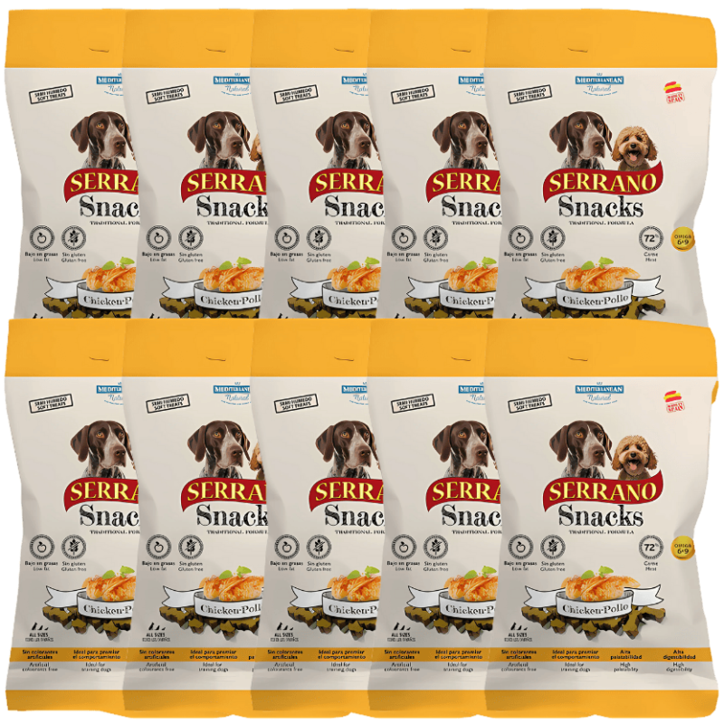 Mediterranean Natural Snacks Serrano Pollo 85 gr | Snack Natural para Perros