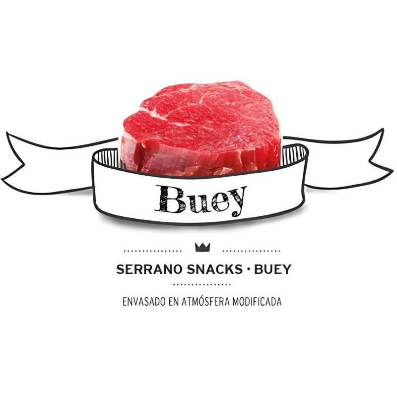 Mediterranean Natural Snacks Serrano Buey 85 gr | Snack Natural para Perros