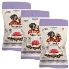 Mediterranean Natural Snacks Serrano Buey 85 gr | Snack Natural para Perros
