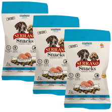 Mediterranean Natural Snacks Serrano Salmón 85 gr | Snack Natural para Perros