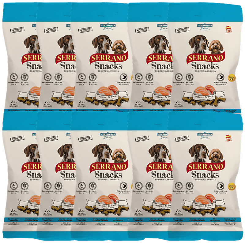 Mediterranean Natural Snacks Serrano Salmón 85 gr | Snack Natural para Perros