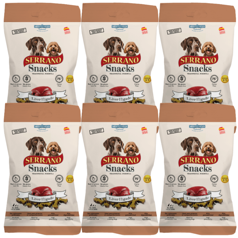 Mediterranean Natural Snacks Serrano Hígado 85 gr | Snack Natural para Perros