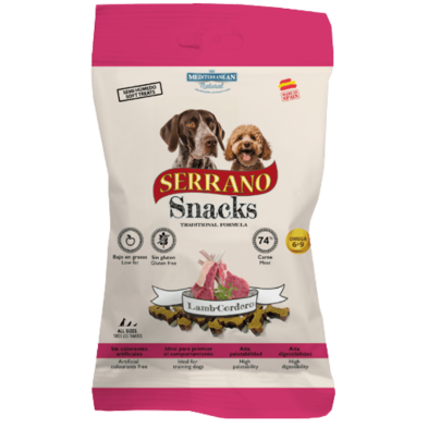 Mediterranean Natural Snacks Serrano Cordero 85 gr | Snack Natural para Perros