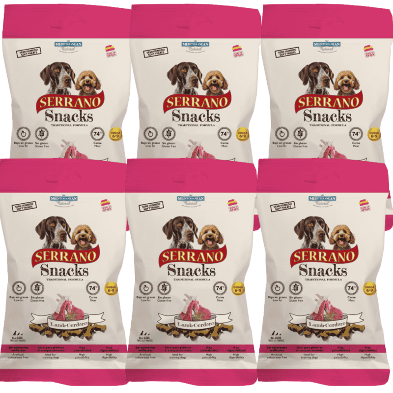 Mediterranean Natural Snacks Serrano Cordero 85 gr | Snack Natural para Perros