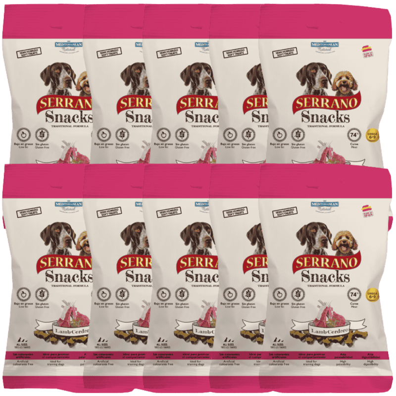 Mediterranean Natural Snacks Serrano Cordero 85 gr | Snack Natural para Perros