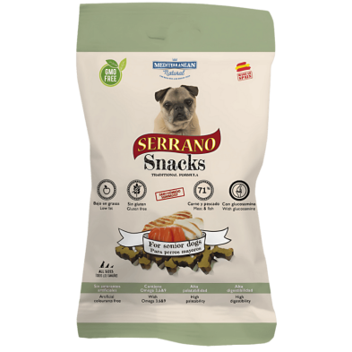 Mediterranean Natural Snacks Serrano Senior 85 gr | Snack Natural para Perros Senior