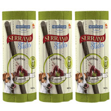 Mediterranean Natural Snacks Serrano Barritas Cordero 16 Uds | Snack Natural para Perros