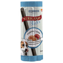 Mediterranean Natural Snacks Serrano Barritas Salmón 16 Uds | Snack Natural para Perros
