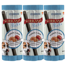 Mediterranean Natural Snacks Serrano Barritas Salmón 16 Uds | Snack Natural para Perros