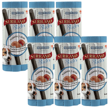 Mediterranean Natural Snacks Serrano Barritas Salmón 16 Uds | Snack Natural para Perros