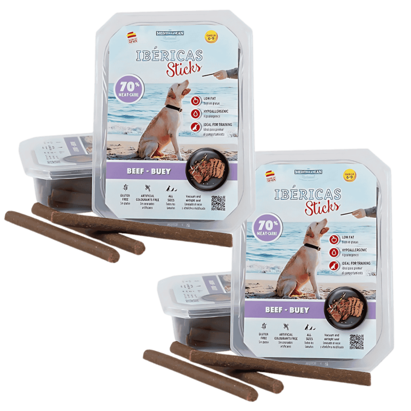 Mediterranean Natural Ibéricas Sticks Buey 800 gr | Snack Natural para Perros