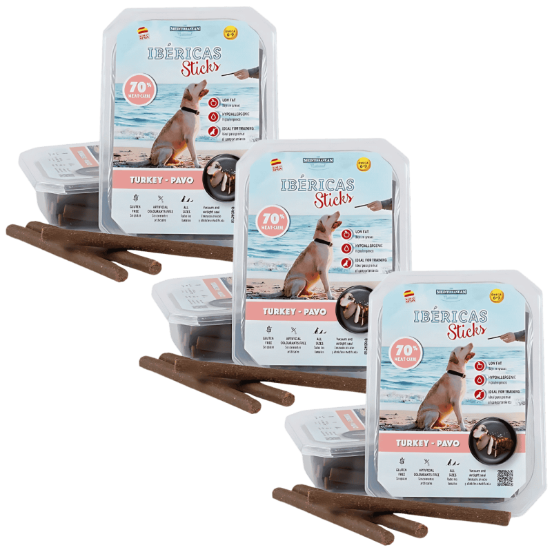 Mediterranean Natural Ibéricas Sticks Pavo 800 gr | Snack Natural para Perros