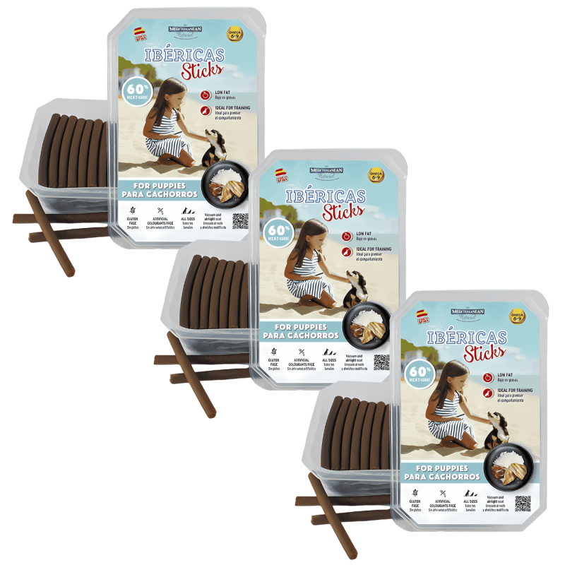 Mediterranean Natural Ibéricas Sticks Cachorros 350 gr y 800 gr | Snack Natural para Perros