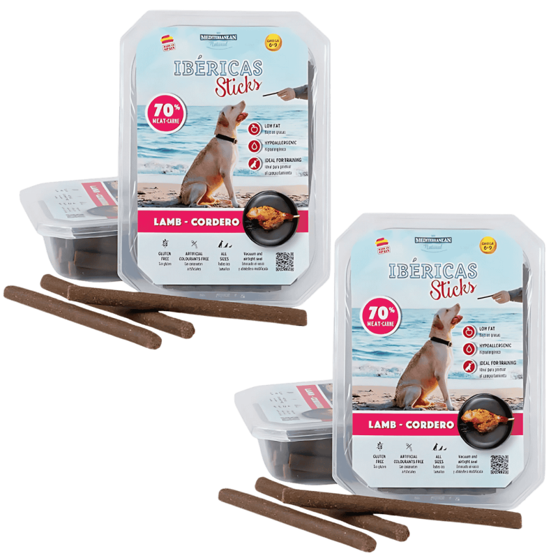 Mediterranean Natural Ibéricas Sticks Cordero 800 gr | Snack Natural para Perros