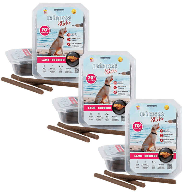 Mediterranean Natural Ibéricas Sticks Cordero 800 gr | Snack Natural para Perros