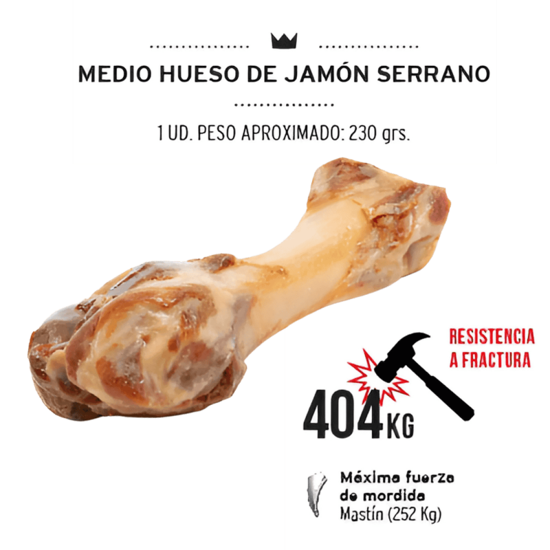 Mediterranean Natural Medio Hueso Jamón 200g | Snack Natural para Perros