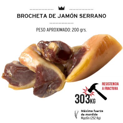 Mediterranean Natural Brocheta Jamón Serrano 200 gr | Snack Natural para Perros