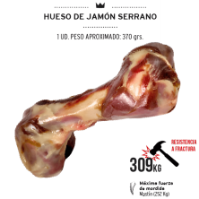 Mediterranean Natural Hueso de Jamón 370 gr | Snack Natural para Perros