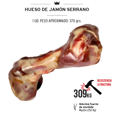 Mediterranean Natural Hueso de Jamón 370 gr | Snack Natural para Perros