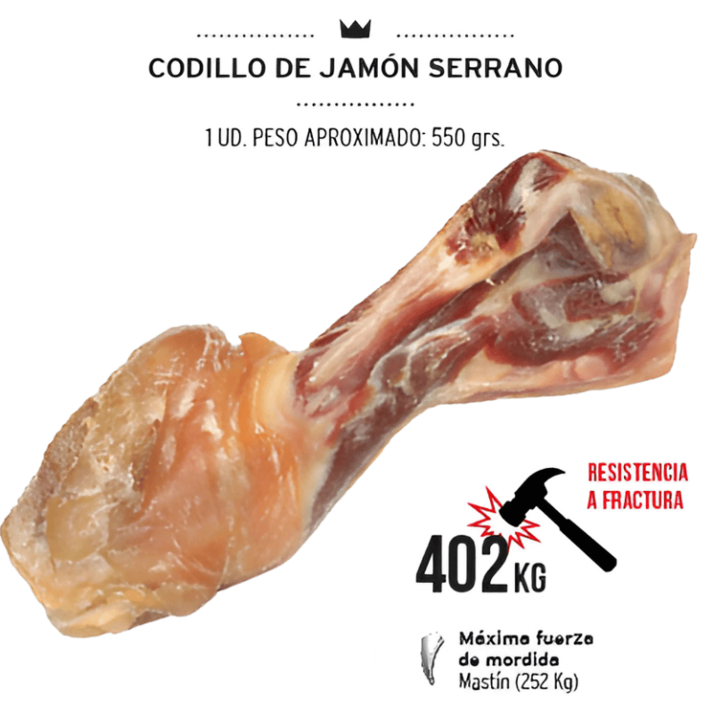 Mediterranean Natural Codillo de Jamón 550 gr | Hueso Natural para Perros