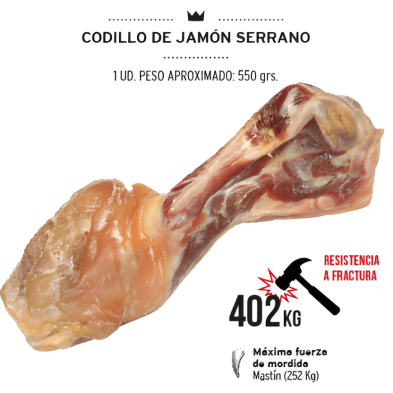 Mediterranean Natural Codillo de Jamón 550 gr | Hueso Natural para Perros