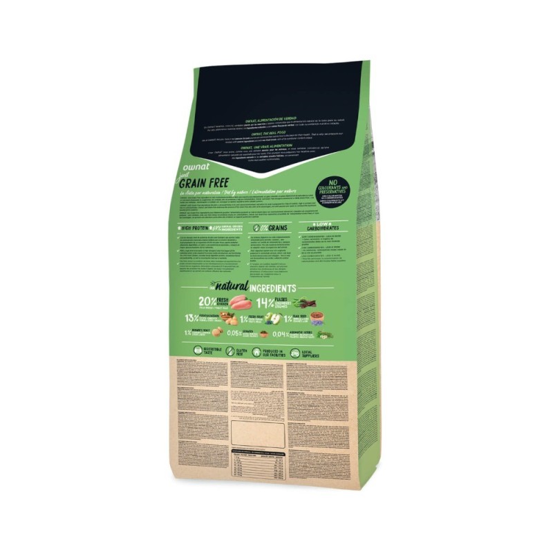 Ownat Grain Free Just Light – Pienso Sin Cereales Bajo en Calorías para Perros Adultos 3kg y 14kg | supienso.com