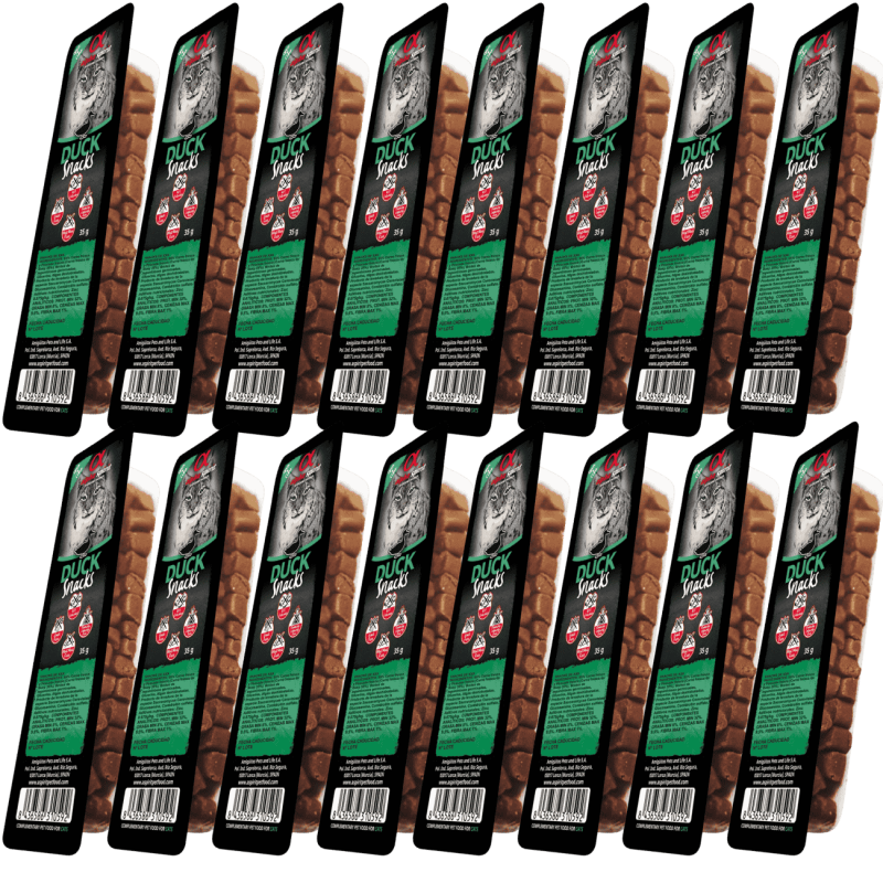 Alpha Spirit Snacks de Pato para Gatos – Pack 16x35 g | Premios Naturales y Sin Gluten