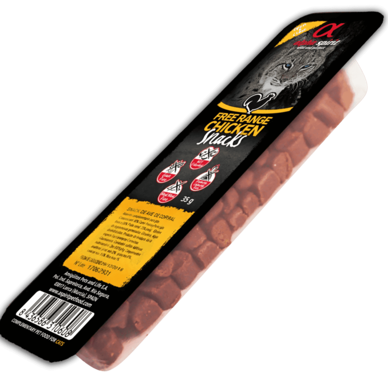 Alpha Spirit Snacks de Ave de Corral para Gatos – Pack 16x35 g | Premios Naturales y Sin Gluten