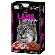Alpha Spirit Snacks Naturales de Cordero para Gatos – Pack 6x80 g | Premios Semihúmedos y Sin Gluten