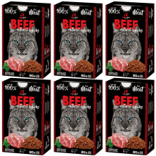 Alpha Spirit Snacks Naturales de Ternera para Gatos – Pack 6x80 g | Premios Semihúmedos y Sin Gluten