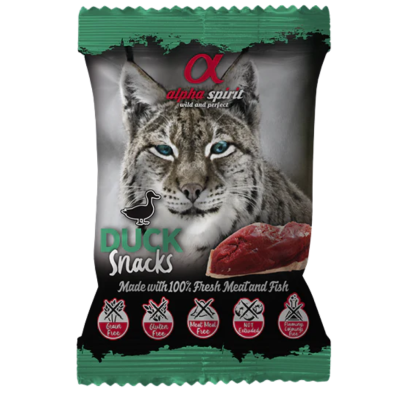 Snacks Alpha Spirit Gato Pato | Pack 24x50g | Naturales, Hipoalergénicos y Sin Cereales