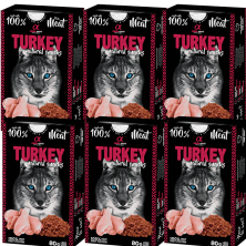 Alpha Spirit Snacks Naturales de Pavo para Gatos – Pack 6x80 g | Premios Semihúmedos y Sin Gluten