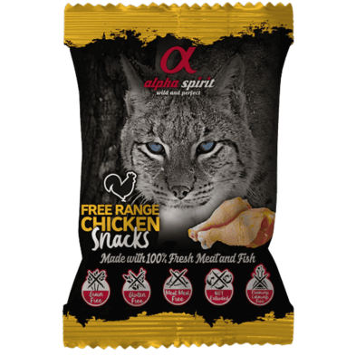 Snacks Alpha Spirit Gato Ave de Corral | Pack 24x50g | Naturales, Sin Cereales y Alta Palatabilidad