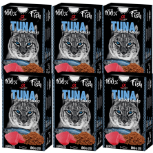 Alpha Spirit Snacks Naturales de Atún para Gatos – Pack 6x80 g | Premios Semihúmedos y Sin Gluten