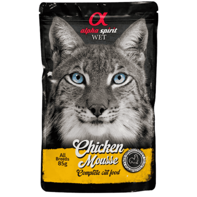 Alpha Spirit Mousse Gato Pollo | Pack 24x85g | Alimento Húmedo Natural, Completo y Sin Cereales
