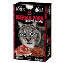 Alpha Spirit Snacks Naturales de Jamón para Gatos – Pack 6x80 g | Premios Semihúmedos y Sin Gluten