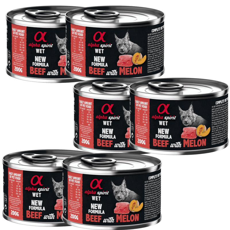 Alpha Spirit Comida Húmeda para Gatos de Ternera y Melón | Monoproteico y Sin Gluten