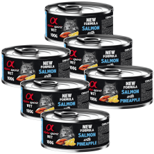 Alpha Spirit Comida Húmeda para Gatos de Salmón y Piña – Lata 200 g | Alta Palatabilidad y Sin Gluten