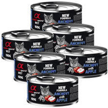 Alpha Spirit Comida Húmeda para Gatos de Boquerón y Manzana Roja – Lata 200 g | Alta Palatabilidad y Sin Gluten