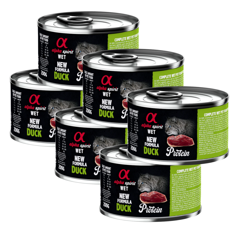 Alpha Spirit Lata Gato Pato | Comida Húmeda Grain Free Alta en Proteína Animal | Natural y Completa