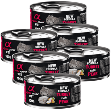Alpha Spirit Comida Húmeda para Gatos de Pavo y Pera – Lata 200 g | Alta Palatabilidad y Sin Gluten