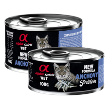 Alpha Spirit Lata Gato Boquerón | Comida Húmeda Natural Grain Free | Rica en Pescado y Omega 3