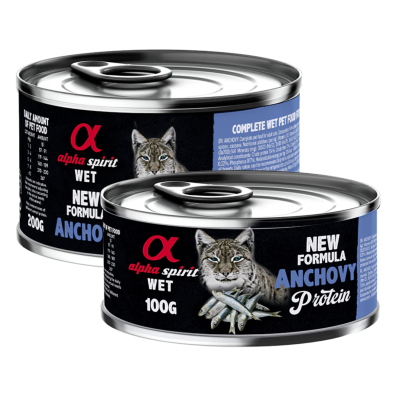 Alpha Spirit Lata Gato Boquerón | Comida Húmeda Natural Grain Free | Rica en Pescado y Omega 3