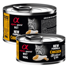 Alpha Spirit Comida Húmeda para Gatos Esterilizados de Pollo – Latas 100 g y 200 g | Alta Palatabilidad y Sin Gluten