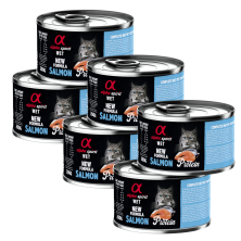 Alpha Spirit Lata Gato Salmón 400g | Comida Húmeda Natural Sin Cereales | Alta en Proteína y Ácidos Grasos Esenciales