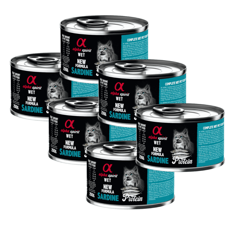 Alpha Spirit Lata Gato Sardina | Comida Húmeda Natural Grain Free | Alta en Pescado y Ácidos Grasos Esenciales