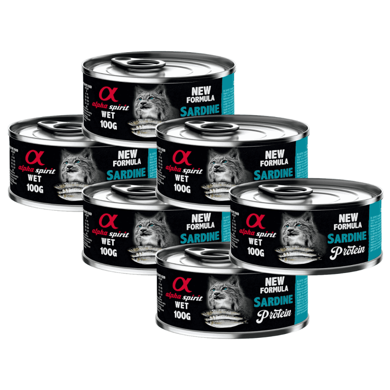 Alpha Spirit Lata Gato Sardina | Comida Húmeda Natural Grain Free | Alta en Pescado y Ácidos Grasos Esenciales
