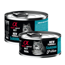 Alpha Spirit Lata Gato Sardina | Comida Húmeda Natural Grain Free | Alta en Pescado y Ácidos Grasos Esenciales